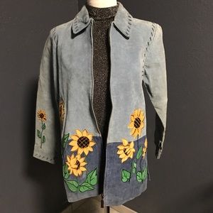 The Quacker Factory Sunflower Leather Coat